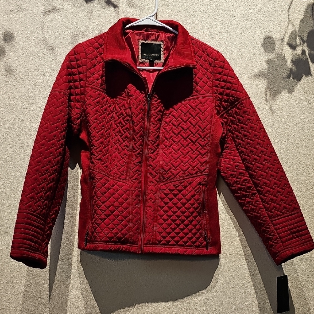NWT WATERPROOF Brand Red Quilted Jacket